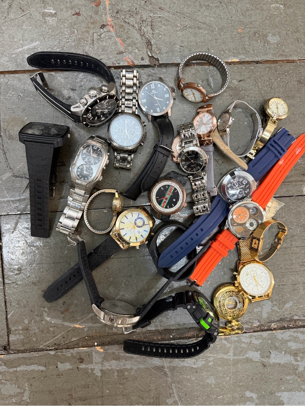 Philip Stein Men’s Watch Lot - Black, Silver, Gold, Blue, Orange